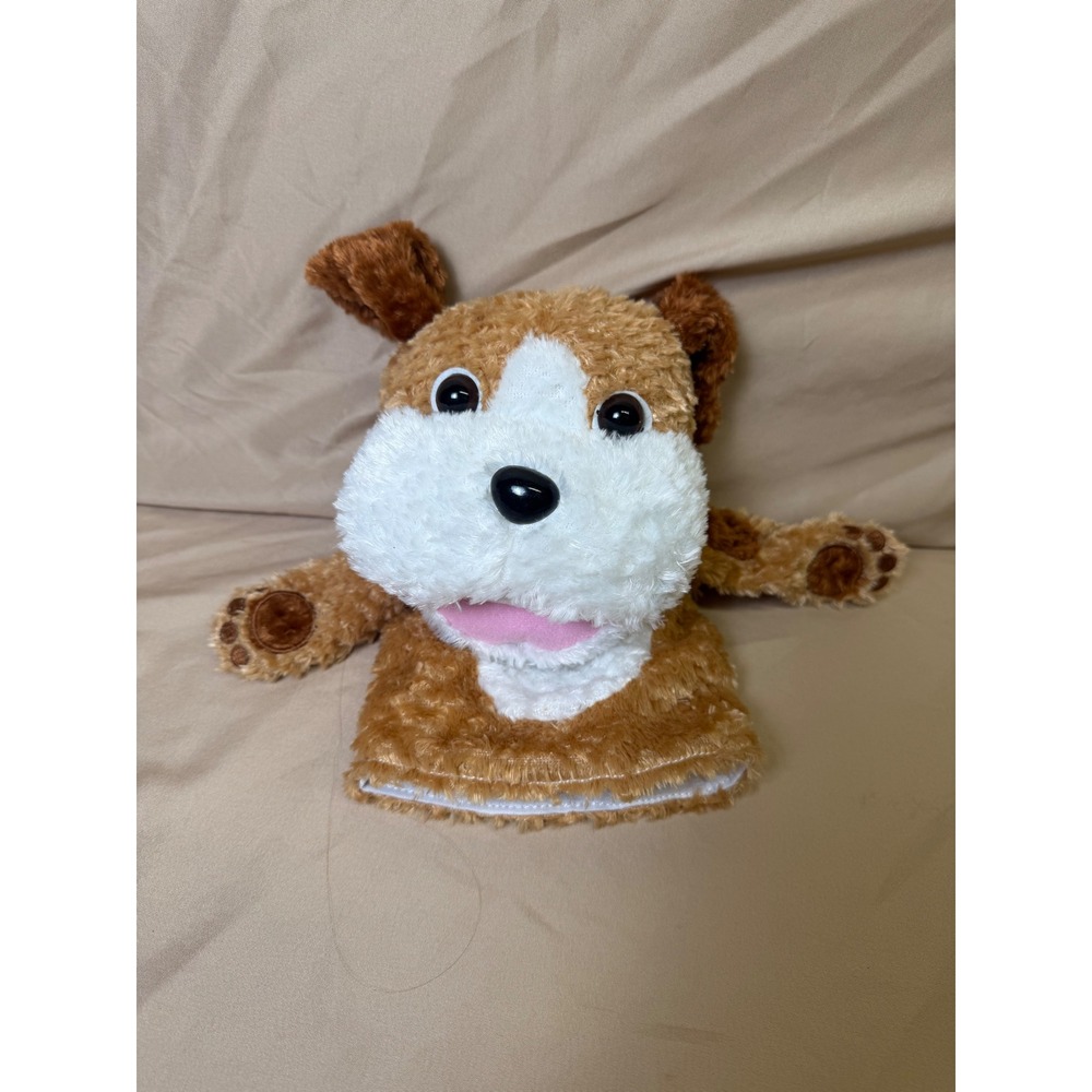 McGraw-Hill Plush Dog Hand Puppet Brown White Puppy Storytelling Toy 2638640105